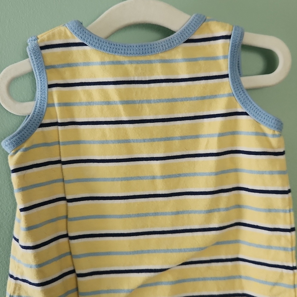Carter's Yellow and Blue Striped Baby Romper - Picture 8 of 10